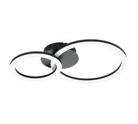 Plafoniera Moderna Parrapos-Z 2 Led Acciaio Nero Diffusori Tondi