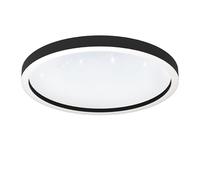 Eglo connect.z Smart Home plafoniera LED Montemorelos-Z con effetto cristallo, ZigBee, app e controllo vocale Alexa, bianco caldo - bianco freddo, RGB, plafoniera dimmerabile in nero, Ø 57 cm
