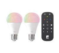 Eglo connect.z Smart Home - Set 2 lampadine LED A60, Matter, E27, ZigBee, controllo via app e vocale con Alexa, telecomando, dimmerabile, bianco caldo-freddo, RGB, 11 W, bianca opale