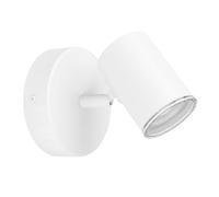 Eglo Consuma 1, lampada da lettura con faretto orientabile, lampada per soggiorno, camera da letto e bagno, acciaio bianco, portalampada GU10, IP44