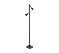 Eglo Cortaderas Lampada a Stelo a 2 Luci, Stile Vintage, Industriale, con Interruttore a Pedale, Attacco GU10, in Acciaio, Nero/Oro