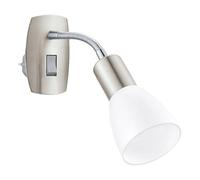 Eglo Dakar - Faretto da presa con interruttore, luce orientabile inserire