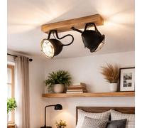 Faretto Gatebeck, legno e metallo, 2 luci EGLO