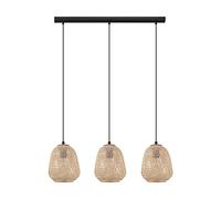 EGLO Lampada a sospensione Dembleby, 3 luci, naturale EGLO