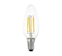 Eglo E14 LED dimmerabile, lampadina a forma di candela, dimmerazione con interruttore, 4,5 Watt (equivalente a 40 Watt), 470 lumen, vintage bianco caldo, 2700k, lampadina Edison Ø 3,5 cm