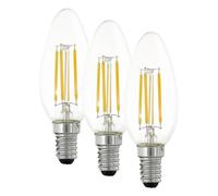Eglo E14 LED dimmerabile, lampadina a forma di candela, dimmerazione con interruttore, 4,5 Watt (equivalente a 40 Watt), 470 lumen, vintage bianco caldo, 2700k, lampadina Edison Ø 3,5 cm