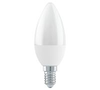 Eglo E14 LED dimmerabile, lampadina candela per la regolazione con interruttore, 4,9 Watt (equivalente a 40 Watt), 470 Lumen, luce bianco caldo, 3000k, lampadina bianco opaco, C37, Ø 3,7 cm