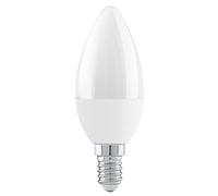 Eglo E14 LED dimmerabile, lampadina candela per la regolazione con interruttore, 4,9 Watt (equivalente a 40 Watt), 470 Lumen, luce bianco caldo, 3000k, lampadina bianco opaco, C37, Ø 3,7 cm