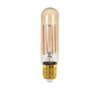 EGLO E27 LED dimmerabile, lampadina dorata vintage a forma di bastone, illuminazione retro, 4 Watt (equivalente a 28 Watt), 300 lumen, luce bianco caldo, 1700k, lampadina Edison T32, Ø 3,2 cm