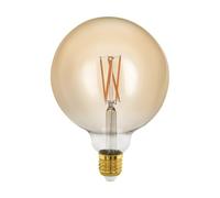 EGLO E27 LED dimmerabile, lampadina dorata vintage a globo per illuminazione retrò, 4 Watt (equivalente a 28 Watt), 300 lumen, luce bianco caldo, 1700k, lampadina Edison G125, Ø 12,5 cm