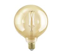 EGLO E27 LED dimmerabile, lampadina dorata vintage a globo per illuminazione retrò, 4 Watt (equivalente a 28 Watt), 300 lumen, luce bianco caldo, 1700k, lampadina Edison G125, Ø 12,5 cm