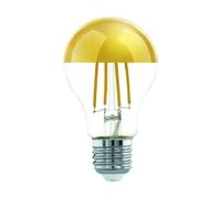 Eglo E27 LED, lampadina a specchio color oro, antiabbagliante, 7,5 Watt | (equivalente a 60 Watt), 806 lumen, luce bianco caldo, 2700k, lampadina a specchio, lampadina Edison A60, Ø 6 cm