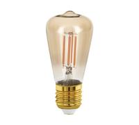 EGLO E27 LED, lampadina dorata vintage per illuminazione retrò, 4 Watt (equivalente a 28 Watt), 300 lumen, luce bianco caldo, 1700k, lampadina Edison ST48, Ø 4,8 cm