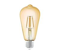 Eglo E27 LED, lampadina per illuminazione retrò, vintage color ambra, 4 Watt (equivalente a 26 Watt), 270 lumen, luce bianco caldo, 2200k, lampadina Edison ST64, Ø 6,4 cm