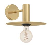 EGLO Escandell - Lampada da parete, applique per interni, lampada a parete per il corridoio in metallo, ottone spazzolato, attacco E27