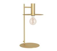Eglo Escandell - Lampada da tavolo, elegante lampada per il comodino, lampada da tavolo in metallo, in ottone spazzolato, per il soggiorno e la camera da letto, attacco E27