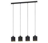 EGLO Lampada a sospensione Esteperra, nero/oro, 4 luci EGLO