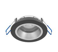 Eglo faretti da incasso Yebra, Ø 8,7 cm, spot da soffitto bagno dimmerabile, faretti bagno in plastica neri, anello decorativo argento/oro, luce calda/fredda, IP44