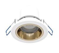 Eglo faretti da incasso Yebra Ø 8,7 cm, spot soffitto bagno dimmerabile, plastica bianca, anello decorativo argento/oro, luce calda/fredda, IP44