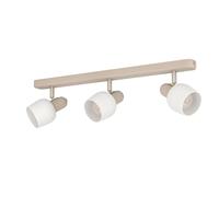 Eglo Faretto da 3 pezzi - Bianco - Beige - 52 x 15 cm - Metallo - Vetro - 3 luci