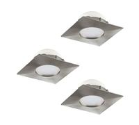 EGLO faretto da incasso Pineda, spot da soffitto, plastica nickel | opaco, luce calda