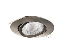Eglo Faretto da incasso Tedo 1, spot in alluminio pressofuso nichel opaco, lampada da incasso con portalampada GU10, lampadina LED inclusa, faretto da incasso sottile, orientabile, Ø 8 cm