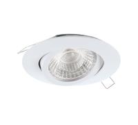 Eglo Faretto da incasso Tedo 1, spot in pressofusione di alluminio bianco, lampada da incasso con attacco GU10, lampadina LED inclusa, faretto piatto orientabile, Ø 8 cm