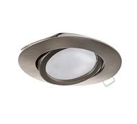 Eglo Faretto da incasso Tedo, spot in pressofusione di alluminio nichel opaco, lampada da incasso con portalampada GU10, lampadina LED inclusa, faretto incasso piatto orientabile, Ø 8 cm