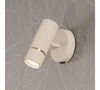 Eglo Applique Caminia, lampada a muro per interni con faretti regolabili, con interruttore, camera da letto, metallo beige e oro, lampadina GU10, luce bianca calda