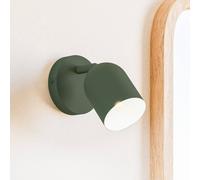 Eglo Tilston - Lampada da parete interna con faretto orientabile in acciaio di colore verde scuro, lettura attacco E14