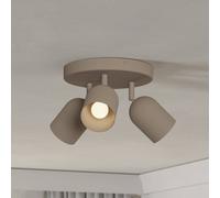 Eglo Tilston - Lampada da soffitto a 3 luci, faretto per soggiorno in acciaio di colore sabbia con attacco E14