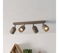 Eglo Tilston - Lampada da soffitto a 4 luci, faretto per soggiorno in acciaio di colore sabbia con attacco E14