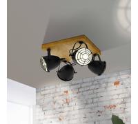 EGLO Faretto Gatebeck, legno e metallo, 4 luci EGLO