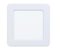 EGLO Faretto LED da incasso Fueva 5, L x P 11,7 cm, spot LED in acciaio | con diffusore in plastica, bianco, incasso piatto 26 mm, luce calda