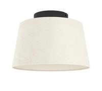 Eglo Febres Lampada da soffitto in tessuto bouclé, lampada da soggiorno in metallo nero e tessuto bianco, attacco E27, diametro 35 cm