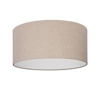 Eglo Feniglia - Lampada da soffitto a incasso, lampada rotonda per il soggiorno in lino in colori naturali e metallo nero, per soggiorno e camera da letto, attacco E27, diametro 47,5 cm