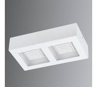 Plafoniera Moderna Ferreros Acciaio Bianco 2 Luci Led Integrato 6,3W