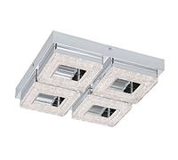 Plafoniera Moderna Fradelo Acciaio Cromo 4 Luci Led Integrato 3,5W