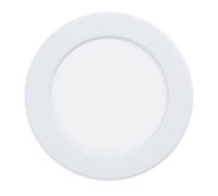 Eglo Fueva 6 Faretto da incasso a LED per bagno, piatto, rotondo, in plastica di colore bianco, luce bianca calda e bianca fredda, IP44, diametro 11,7 cm