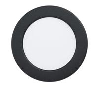 Eglo Fueva 6 Faretto da incasso a LED, rotondo, da soffitto, in plastica di colore nero e bianco, luce bianca calda e bianca fredda, diametro 11,7 cm