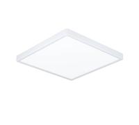 Eglo Fueva 6 Plafoniera a LED, quadrata, lampada da soffitto in plastica, colore bianco, luce bianca calda e fredda, 39 x 39 cm