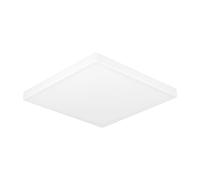 Eglo Fueva 6 Plafoniera a LED, quadrata, per bagno, lampada da soffitto in plastica di colore bianco e nero, luce bianca calda e fredda, IP44, 22 x 22 cm