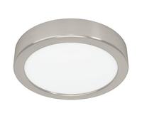 Eglo Fueva 6 Plafoniera a LED, rotonda, lampada da soffitto in metallo colore argento e plastica bianca, luce bianca calda e fredda, IP44, diametro 16,5 cm