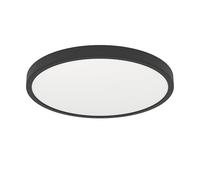 Eglo Fueva 6 Plafoniera a LED, rotonda, lampada da soffitto in plastica di colore nero e bianco, luce bianca calda e fredda, IP44, diametro 39 cm