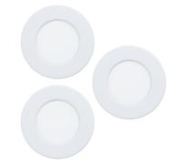 Eglo Fueva 6 Set di 3 faretti da incasso a LED, rotondi, da soffitto, in plastica di colore bianco, luce bianca calda e bianca fredda, diametro 8,6 cm