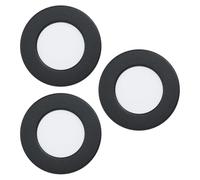Eglo Fueva 6 Set di 3 faretti da incasso a LED, rotondi, da soffitto, in plastica di colore nero e bianco, luce bianca calda e bianca fredda, diametro 8,6 cm
