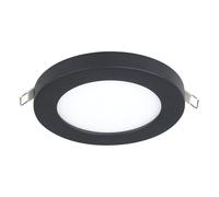 Eglo Fueva Flex - Faretto da incasso LED, plafoniera rotonda, lampada da soffitto in alluminio in nero e plastica in bianco, colore luce bianco caldo, Ø 11,7 cm