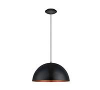 Lampadario Contemporaneo Gaetano 1 Luce Acciaio Nero E Rame