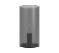 Eglo Geo Lampada da comodino, elegante lampada da tavolo, decorazione per camera da letto, a forma di cilindro, in metallo, vetro e plastica di colore grigio, attacco E14, diametro 10 cm