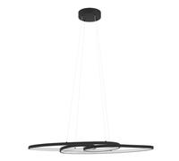 EGLO Gianella - Lampada a sospensione LED, per tavolo da pranzo, sala da pranzo, in metallo nero e plastica bianca, colore luce bianco caldo